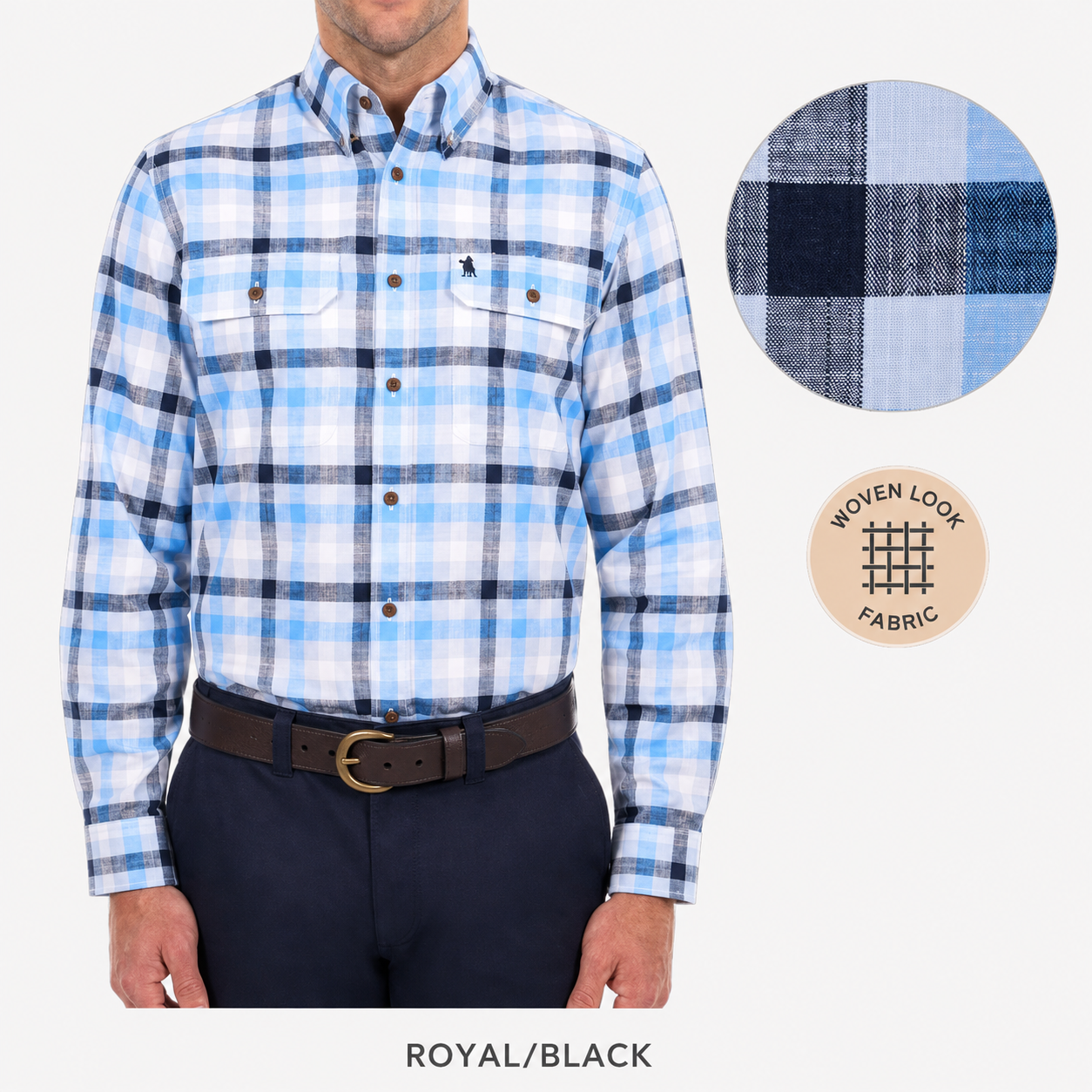 Men’s Jacob Check 2-Pocket Long Sleeve Shirt