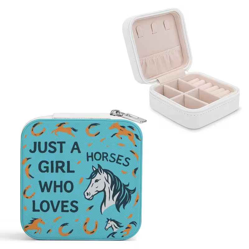 Horse Lover Small Travel Jewellery Box – Turquoise