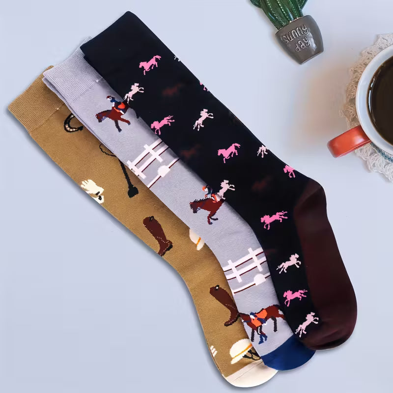 3 Pairs of Women’s Knee-High Riding Socks