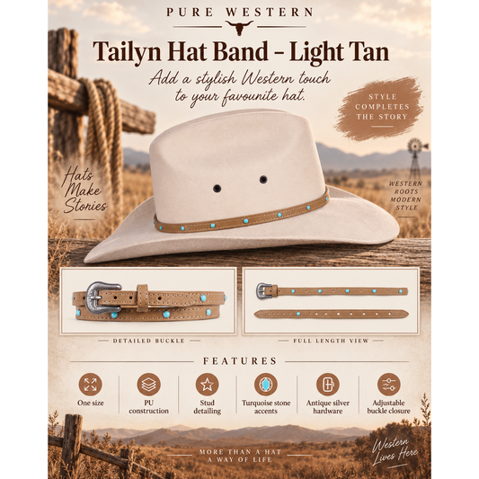Pure Western Tailyn Hat Band – Light Tan