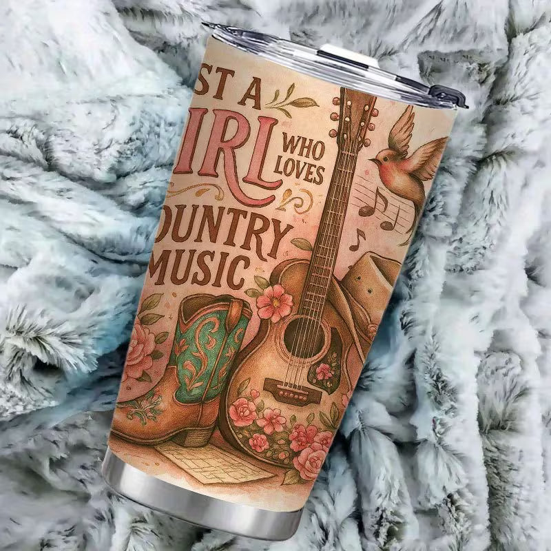 Just a Girl Who Loves Country Music – 20oz Stainless Steel Travel Mug