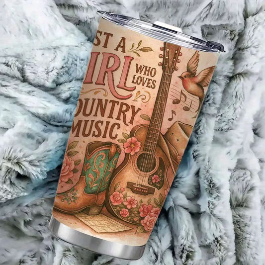 Just a Girl Who Loves Country Music – 20oz Stainless Steel Travel Mug
