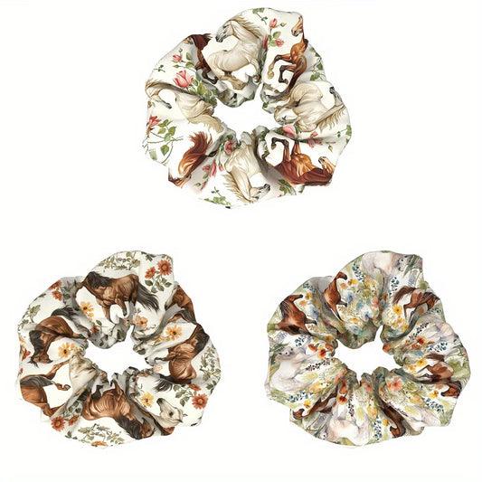 Assorted Horse Animal Hair Ties for Women