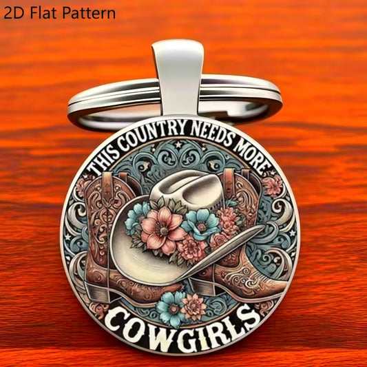 Cowgirl Zinc Alloy Keychain