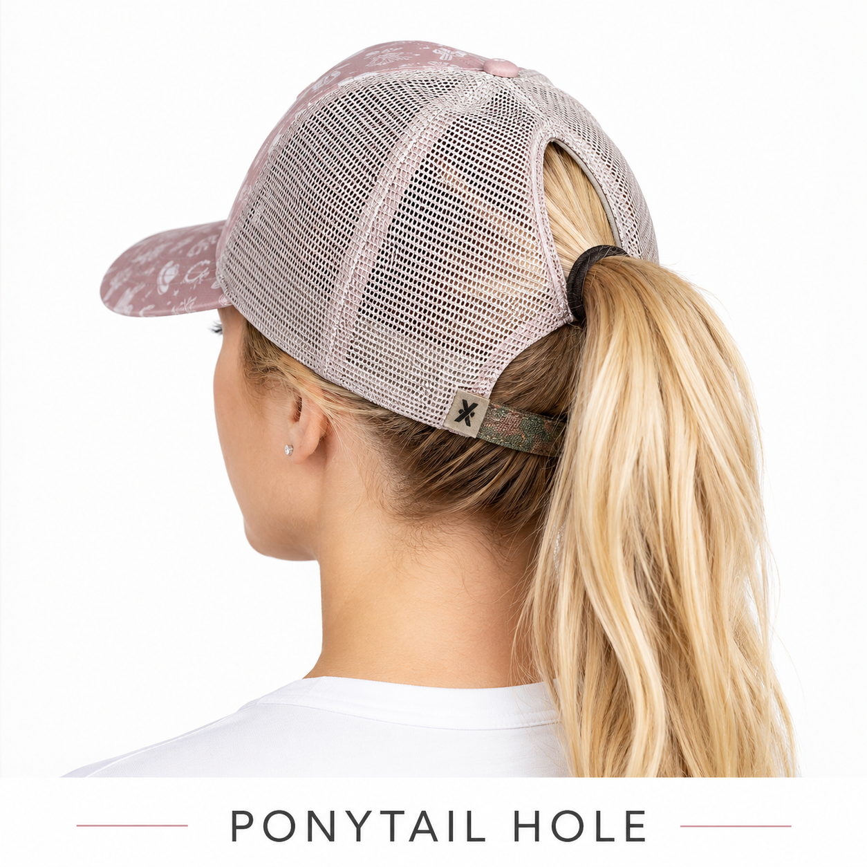 Wrangler Lucy High Profile Ponytail Trucker Cap – Pastel Pink