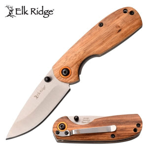 Elk Ridge Zebra Wood Folding Knife