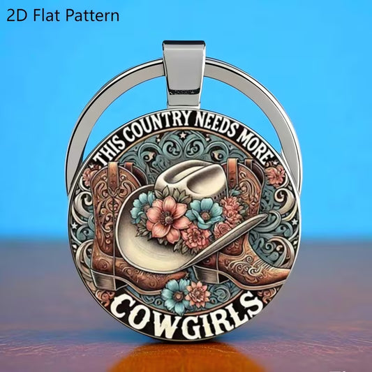 Cowgirl Zinc Alloy Keychain