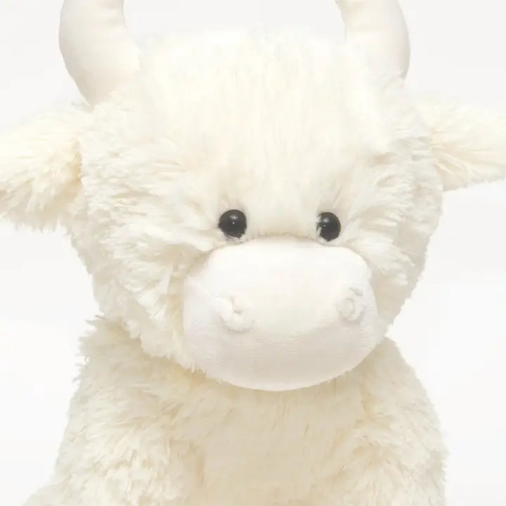Scottish Highland Cow Plush Soft Toy – Large Cream (30cm)