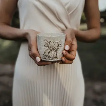 Ceramic Highland Cow Mug with Handle