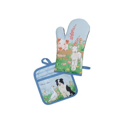 Thomas Cook - Oven Mitt & Pot Holder Set - Farm Yard