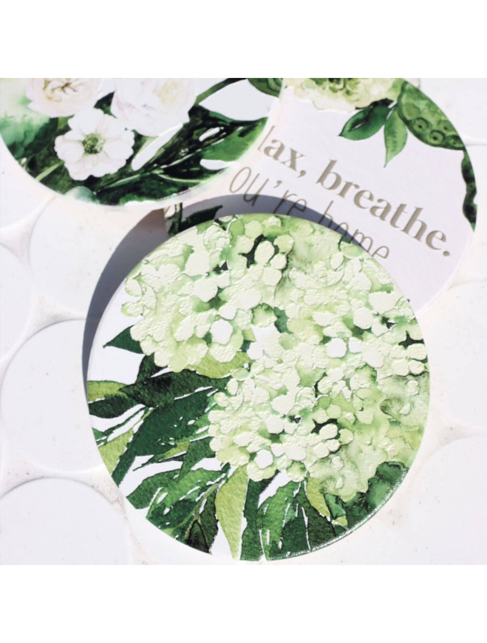 Greenhouse Green Floral Ceramic Coaster Set of 4