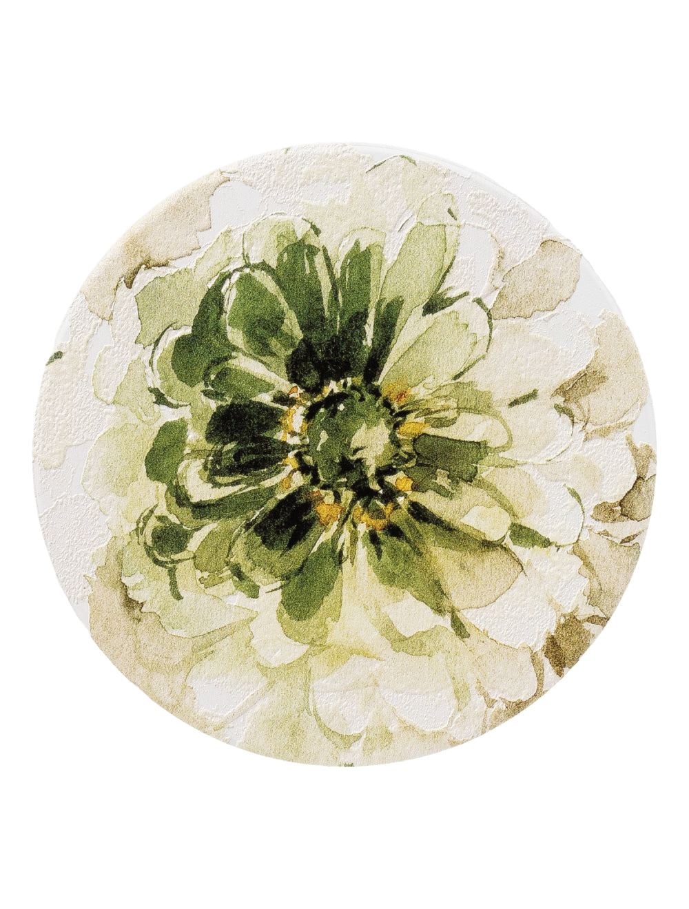 Greenhouse Green Floral Ceramic Coaster Set of 4