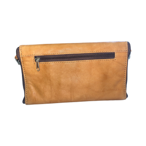 Cowhide Double Spectacle Case - Tan - SPEC06