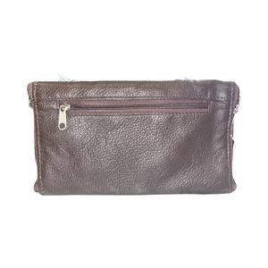 Cowhide Double Spectacle Case - Dark Brown