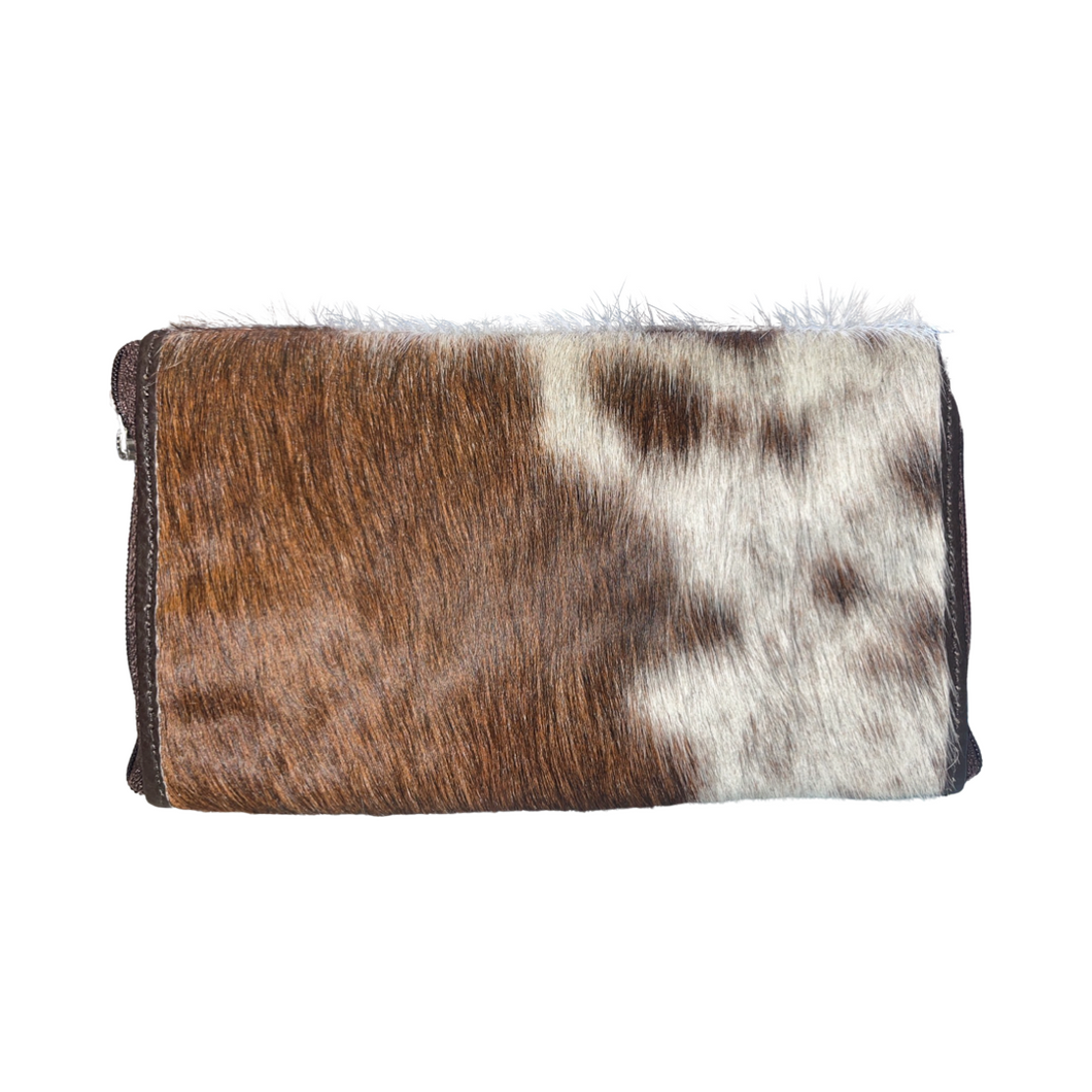 Cowhide Double Spectacle Case - Dark Brown