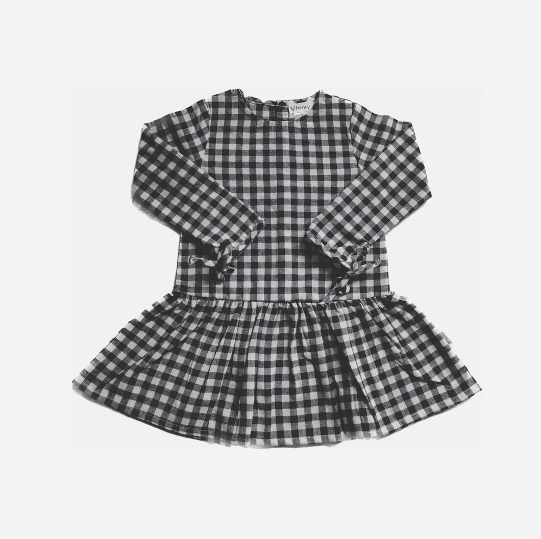 Girls Frankie Dress - Black Check