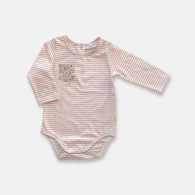 Baby Girls Knit Romper – Pink Stripe