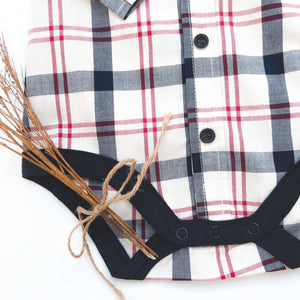 Baby Boys Dress Shirt Romper - Plaid