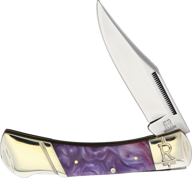Purple Swirl Lock Back Knife – 95mm Closed