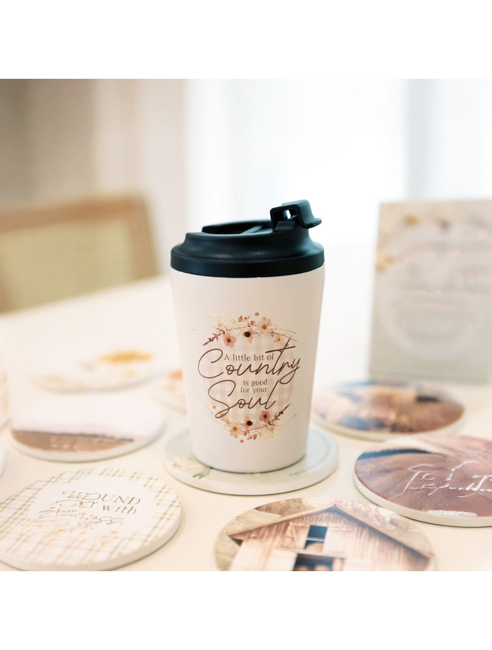 Rustic Meadow Insulated Ceramic Coffee Cup