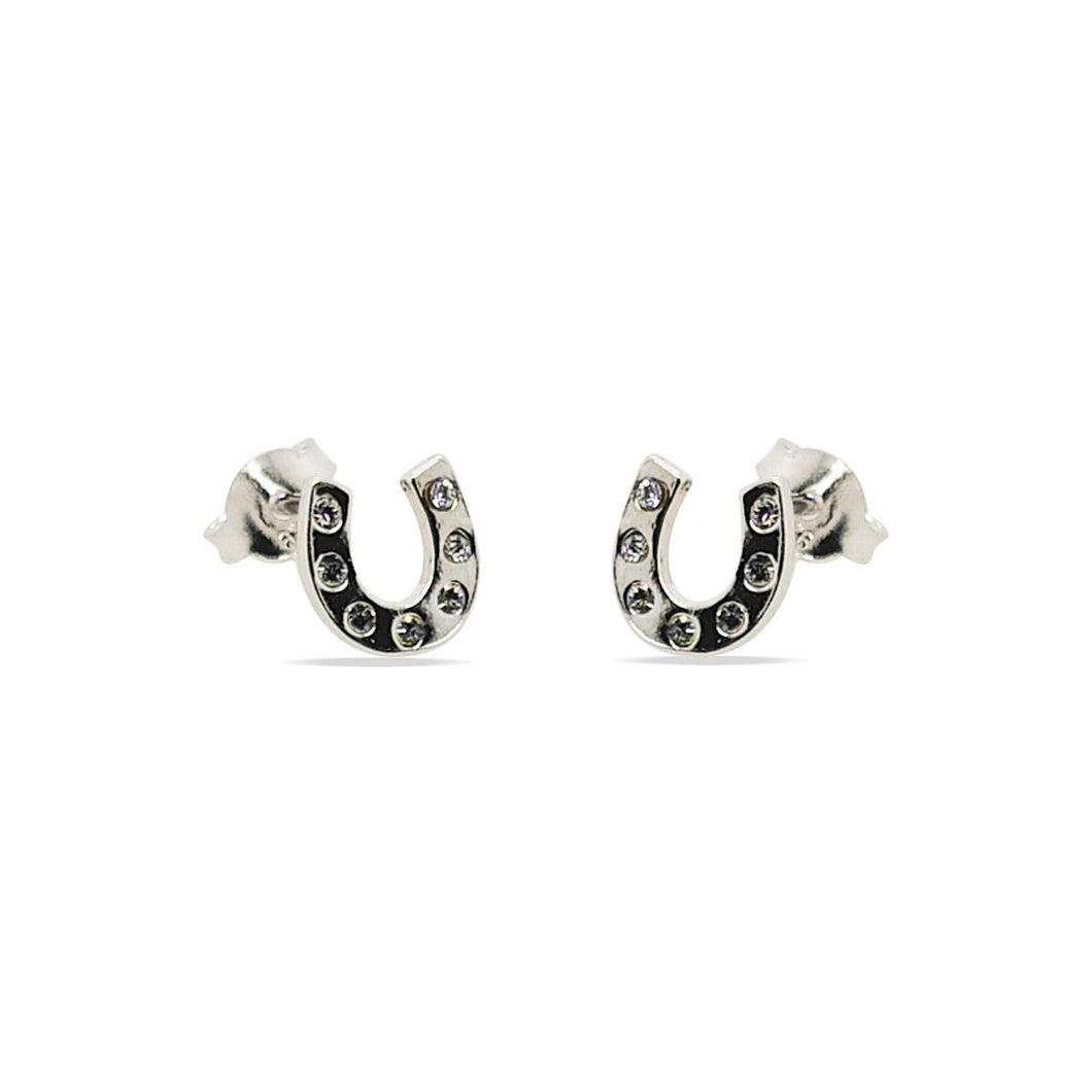 MCJ - HORSESHOE STUDS S/S & CZ