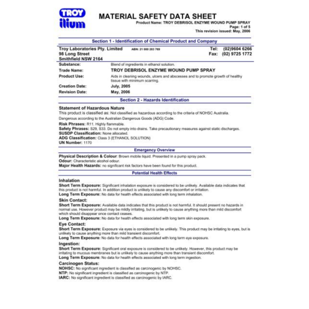 Troy - Debrisol Wound Spray