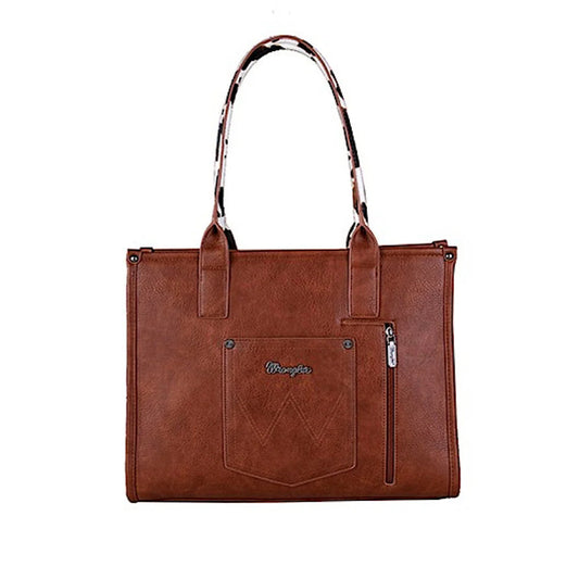 Wrangler Cow Print Tote Bag – Dark Tan