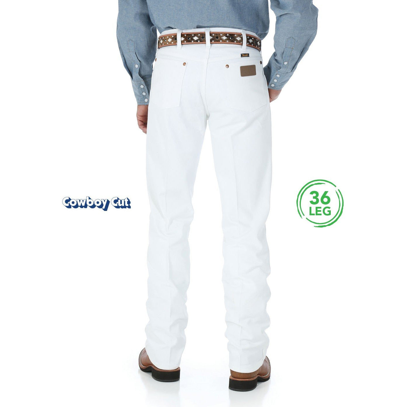 Wrangler - 36" Leg - White Men's Original Cowboy Cut Jean
