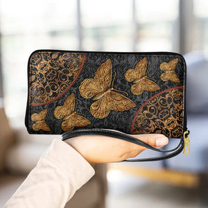 Butterfly Lover Zip Around Leather Wallet