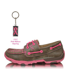 Load image into Gallery viewer, Twisted X - Women&#39;s Pink Ribbon Moc&#39;s Lace Up

