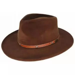 Bruno - Fur Felt Teardrop Western Hat - Chocolate