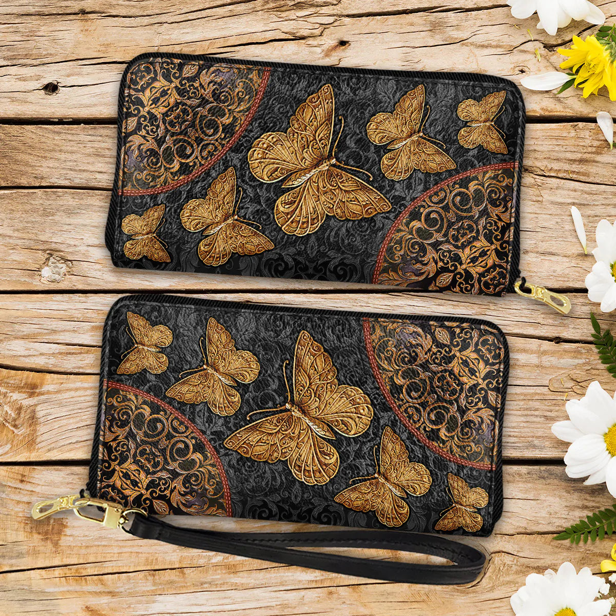 Butterfly Lover Zip Around Leather Wallet