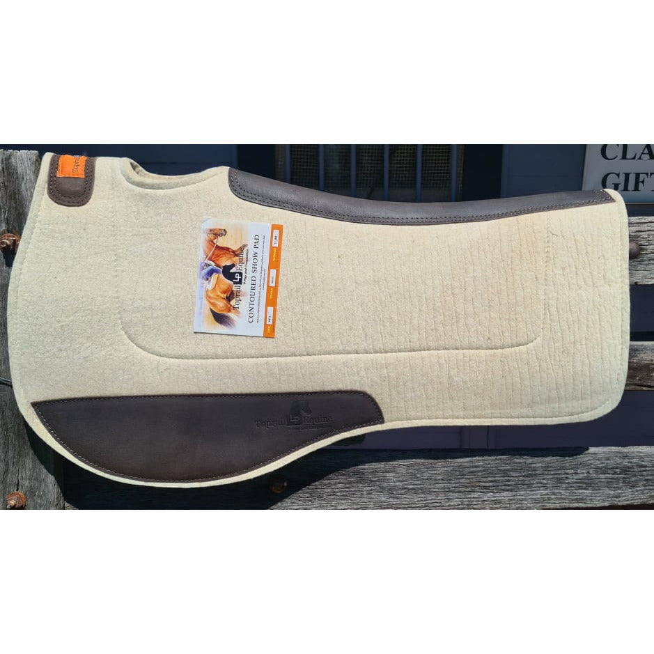 Toprail Equine - 13mm – White Contoured Wool/Felt with Leather Wear Pads – White