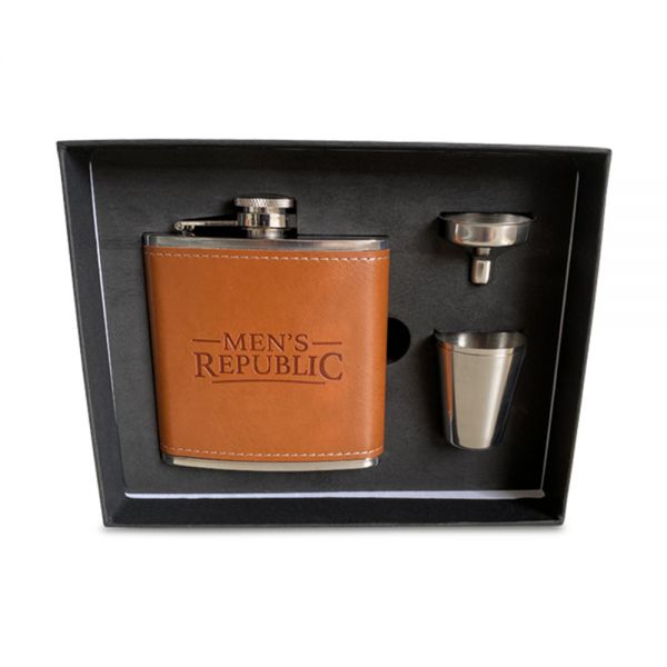 Men's Republic Hip Flask, Funnel and 2 Cups