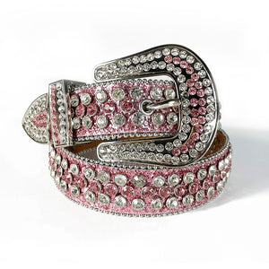 Belt - Western - Ladies Pink Glitter Leather