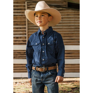 Pure Western - Boy's Duke Print Western Long Sleeve Shirt