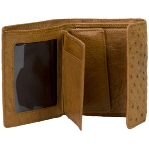 Genuine Ostrich Leather Wallet - Tan