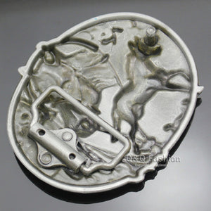 Mare and Foal Western Belt Buckle