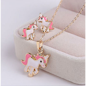 1 Pcs/set Necklace Earrings Cartoon Horse Unicorn