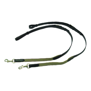 Leather Side Reins with Elastic - Black