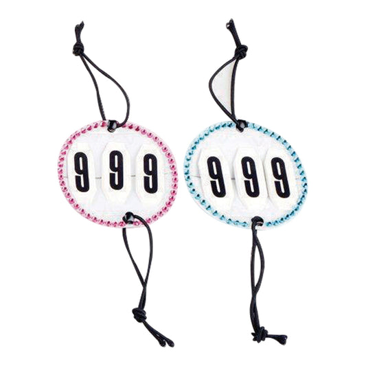 Bridle Competition Number Set - Clear Crystals - Pink