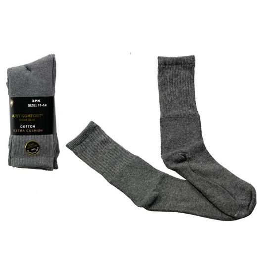 The Fine Cotton Men's Work Socks - Grey - 3 Pairs