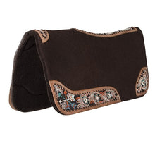 Load image into Gallery viewer, Fort Worth Floral Tooled Felt Saddle Pad - 30&quot; x 30&quot;
