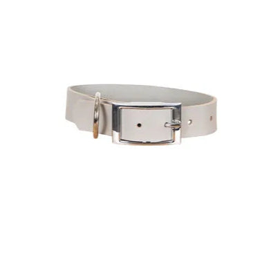 Mog & Bone Genuine Leather Dog Collar – Grey (XL)
