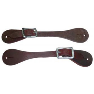 Youth Red Hide Spur Straps