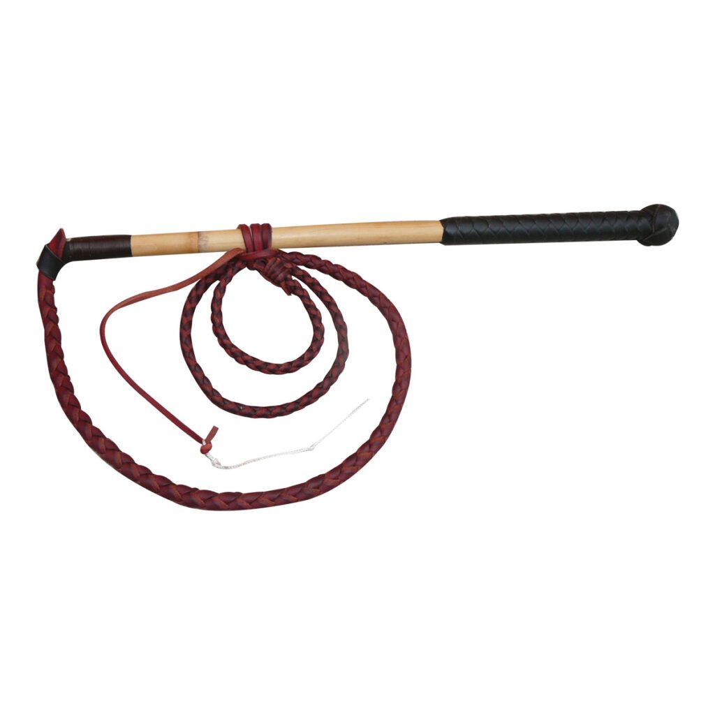 McAlister - 4 Plait Red-hide Yard Whip - 6FT