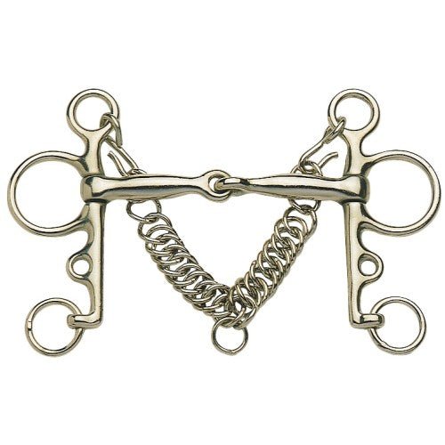 Pelham Bit w/Jointed Mouth Chrome Plated