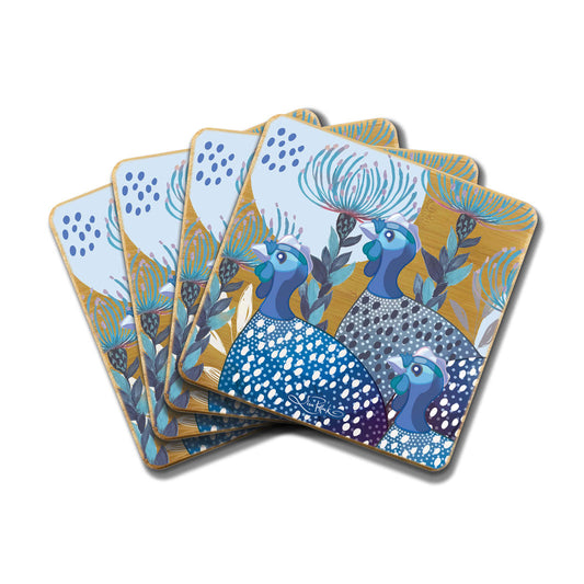 Coaster Set Blue Guinea