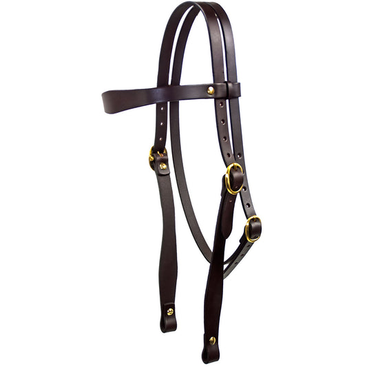 Campdraft Bridle Double Strap Leather - Brass