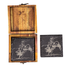 Load image into Gallery viewer, Coasters - Slate - Set of 4 - Bull Rider
